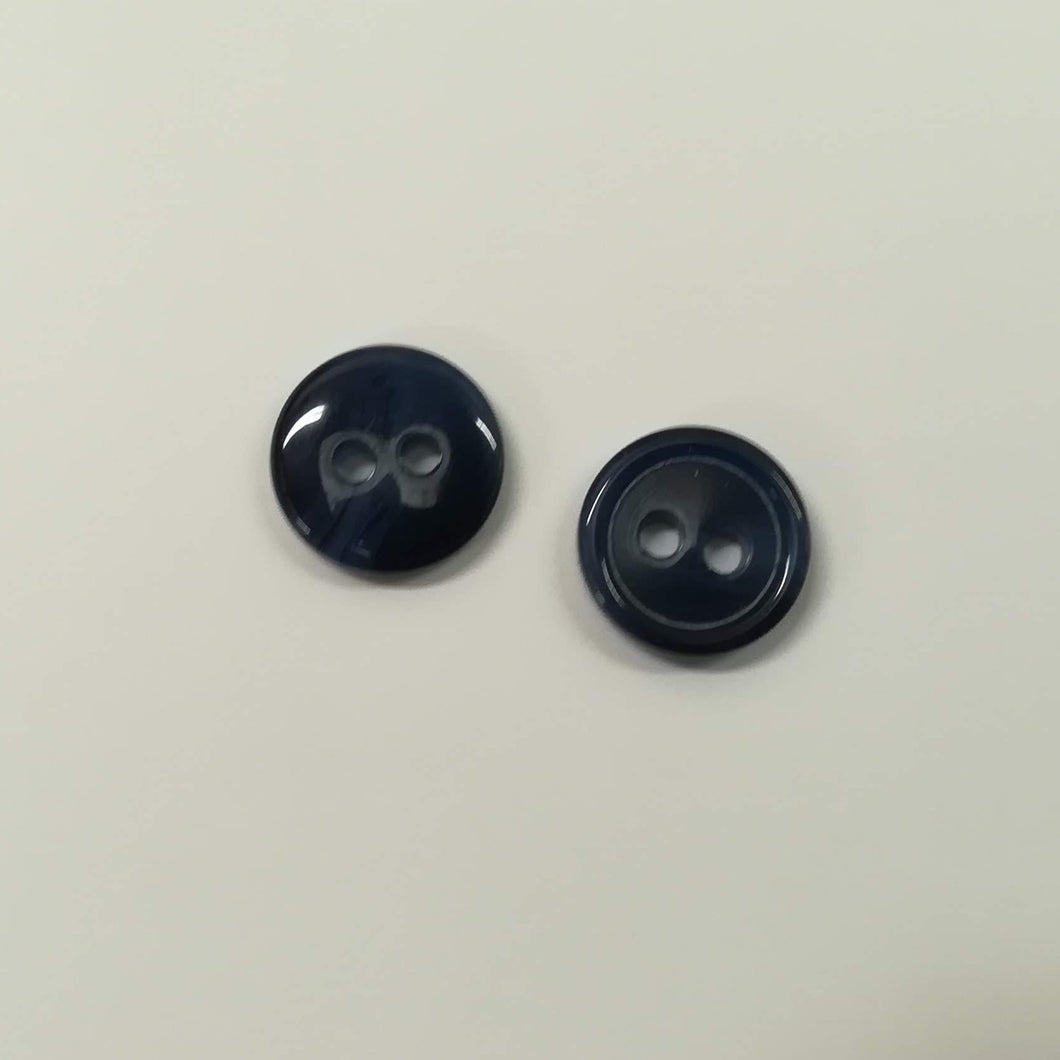 Buttons Plastic Round 2 hole Shirt Blouse 10mm (1cm) Blue marl