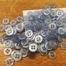 Buttons Plastic Round 4 hole Shirt / Blouse 11mm (1.1cm) Blue