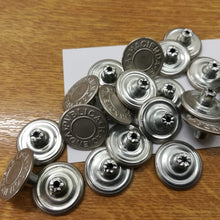 Buttons Round Jeans 20mm (2cm) Hammer On Rivet DIY Repair Silver