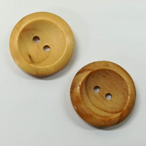 Buttons Wood Round 2 hole 23mm (2.3cm) Brown
