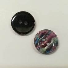 Buttons Plastic Round 2 hole 17mm (1.7cm) Marbled bluey/grey/purple
