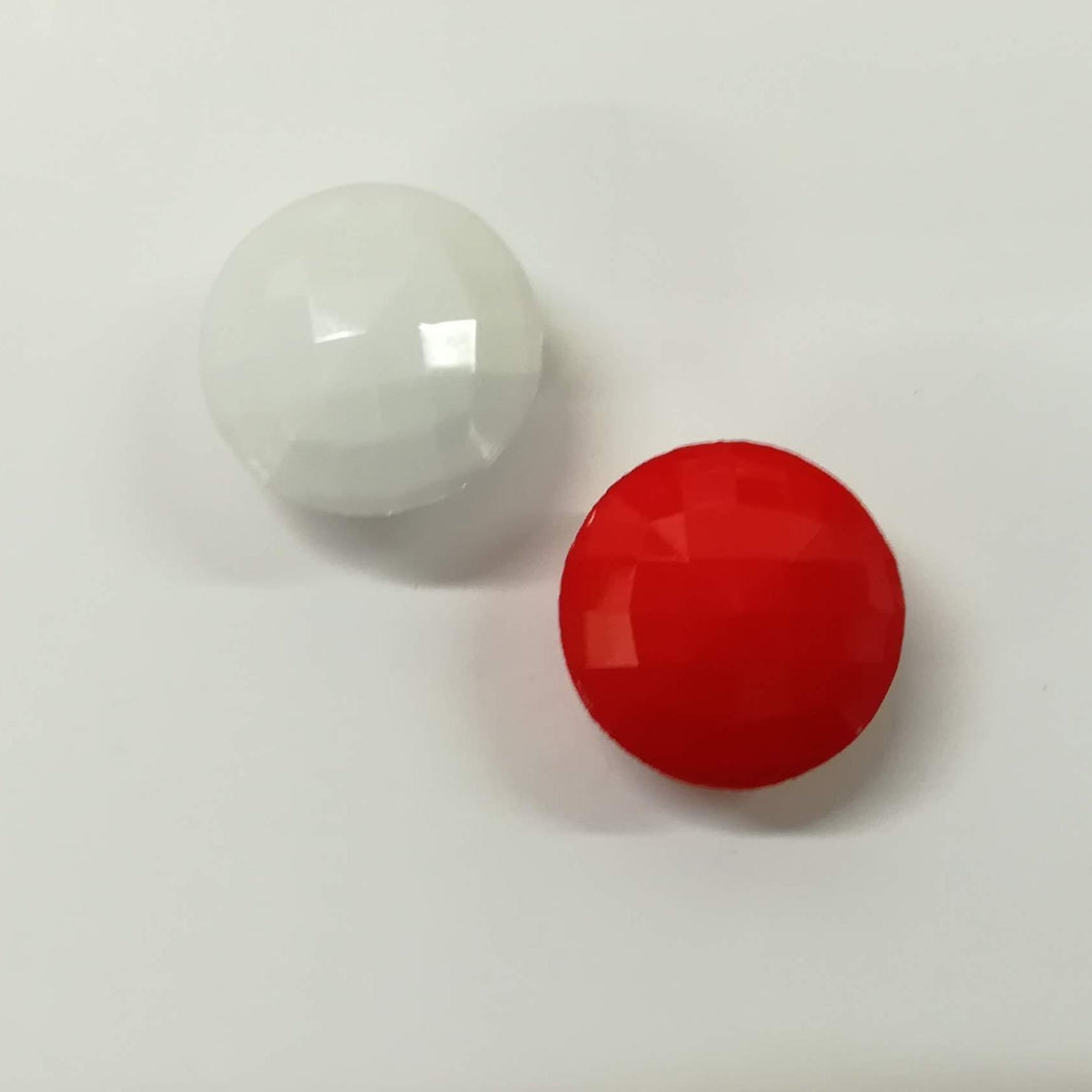 Buttons Plastic Round Shank 16mm (1.6cm) Faceted