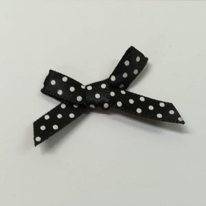 Trimmings 5mm Ribbon Polka Dot Bows Black