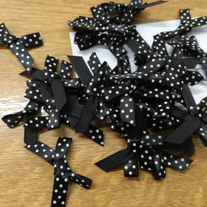 Trimmings 5mm Ribbon Polka Dot Bows Black