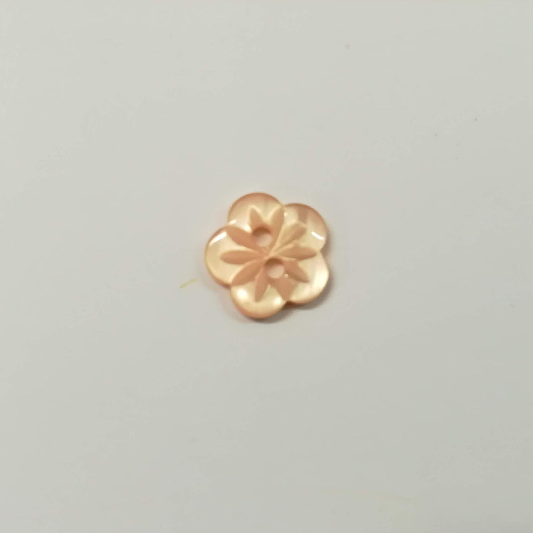 Buttons Plastic Round 2 hole Cute Flower 12mm (1.2cm) Peach