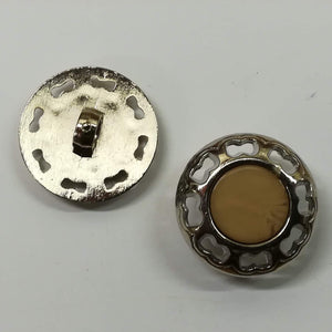 Buttons Plastic Round Shank 20mm (2cm) Antique beige silver