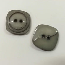 Buttons Plastic Square 2 hole 19mm (1.9cm) Grey