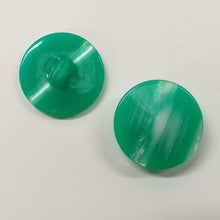 Buttons Plastic Round Shank 20mm (2cm) Green White Stripe