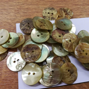 Buttons Dyed Shell Round 2 hole 15mm (1.5cm)