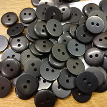 Buttons Plastic Round 2 hole Basic 12mm (1.2cm) Black