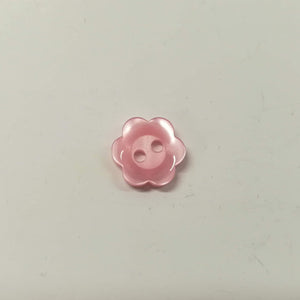 Buttons Plastic Round 2 hole Glossy Flower 10mm (1cm) Pink