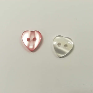 Buttons Plastic Round 2 hole Heart 11mm (1.1cm) Shine Stripe