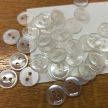 Buttons Plastic Round 4 hole Shirt / Blouse 11mm (1.1cm) White opaque