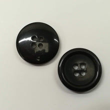Buttons Plastic Round 4 hole Basic Black