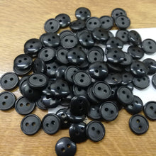 Buttons Plastic Round 2 hole 12mm Black Matt