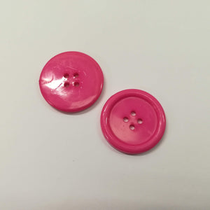 Buttons Plastic Round 4 Hole Coat Jacket 30mm (3cm) Cerise pink
