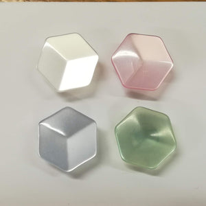 Buttons Plastic Hexagon Shank 3D Cube 15mm (1.5cm)