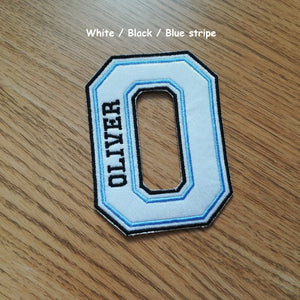 Motif Patch Personalised Name Font 02 Double Stripe Varsity Letters
