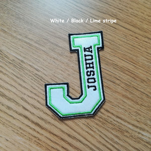 Motif Patch Personalised Name Font 02 Double Stripe Varsity Letters