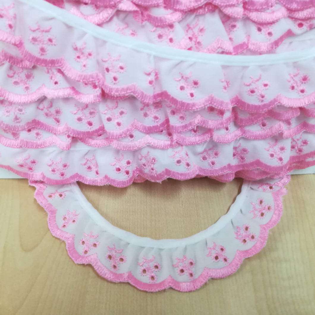 Lace Frilled Embroidered Broderie Anglaise 35mm wide
