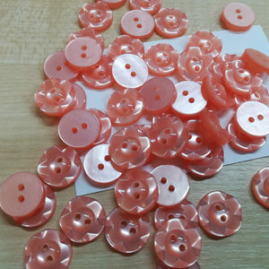 Buttons Plastic Round Fluted Edge 14mm (1.4cm)