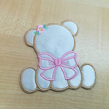 Motif Patch Baby Bow Teddy Silhouette Outline