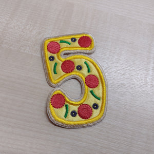 Motif Patch Font 40 Pizza Party Birthday Numbers