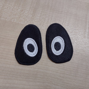 Motif Patch Plush Toy Panda Eyes
