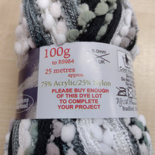 Arabesque Ribbon Web Pom Pom Yarn 1 x ball Fancy EASY Crochet / Knit Scarf