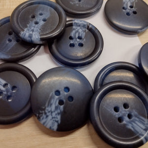 Buttons Plastic Round 4 hole 25mm (2.5cm) Tailoring Suiting Menswear BLUES
