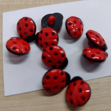 Buttons 15mm Shank Ladybird