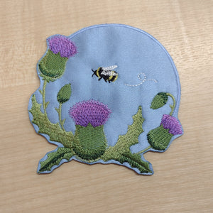 Motif Patch Scotland Scottish Thistle Bee Design L
