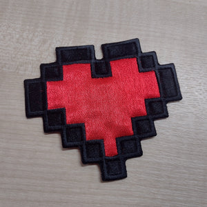 Motif Patch Retro Geek Gamer 8 bit Pixel Life Heart