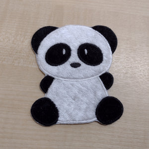 Motif Patch Plush Velvet Panda