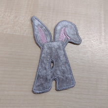 Motif Patch Font 21 Cute Plush Velvet Bunny Rabbit Ears Letters