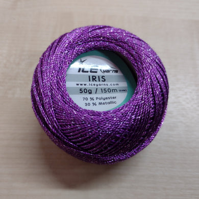 ICE Yarns Crochet Thread IRIS Purple/Silver