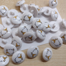 Buttons 15mm Round Shank Picture Design Sheep