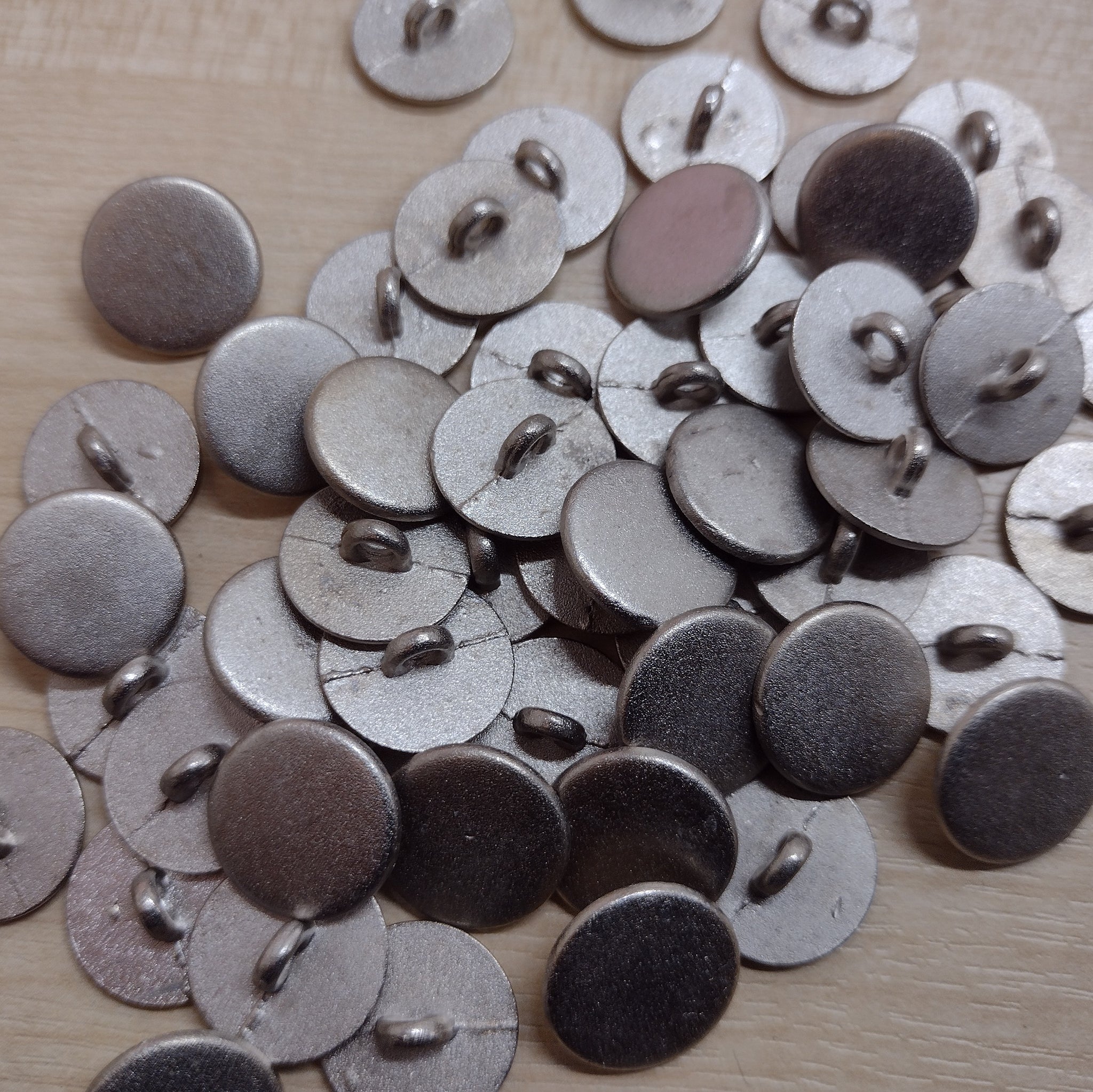 Silver Finish Metal Buttons Shank 15mm in Diameter 1/2 Inch Silver Tone Shank  Button 05p 