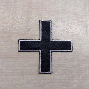 Motif Patch Religious Square Cross Metallic Trim