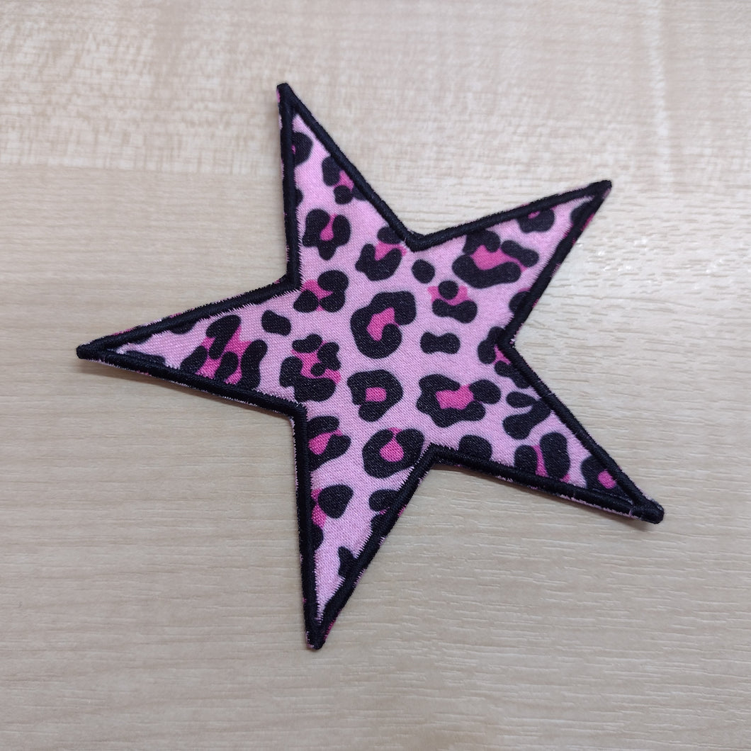 Motif Patch Leopard print Fabric Star Stars