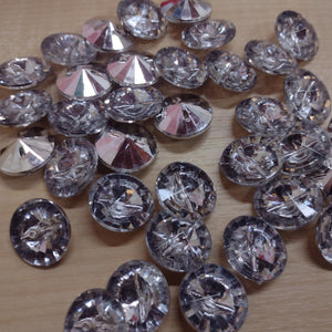 Buttons Sparkle Bling Round 20mm (2cm) Silver