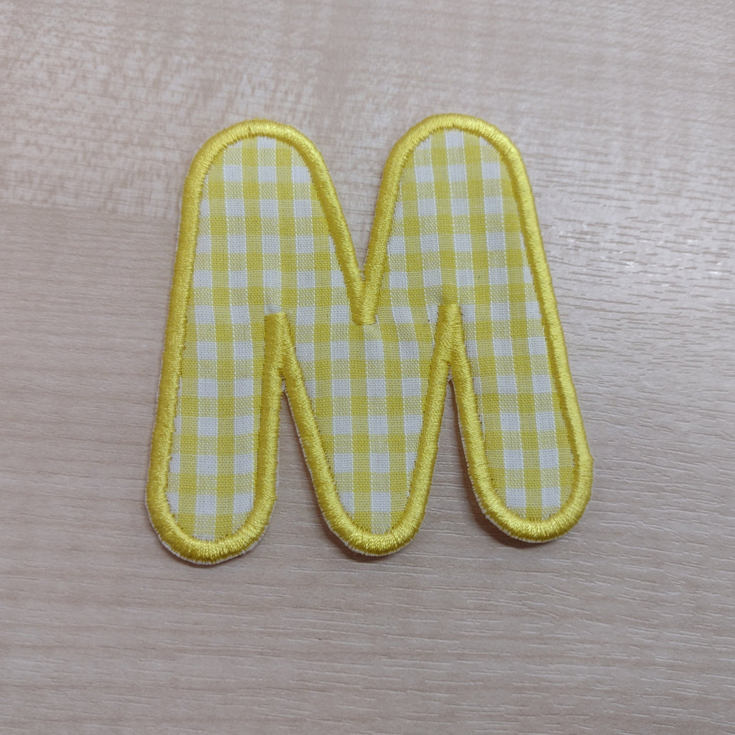 Motif Patch Font 23 Basic Baby Letters Woven Gingham