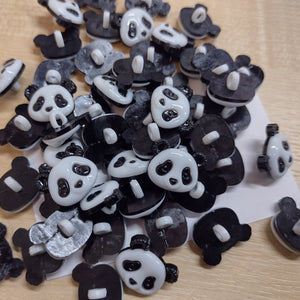 Buttons Plastic Kids Cute Panda Face 15mm (1.5cm)