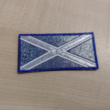Motif Patch Glitter Sparkly Saltire Scottish Flag