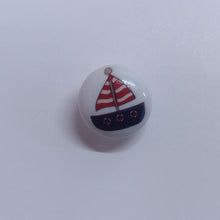 Buttons 15mm Round Shank Picture Design Sail Boat