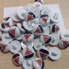 Buttons 15mm Round Shank Picture Design Sail Boat