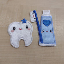 Motif Patch Kawaii Cute Tooth, Toothpaste & Brush Set