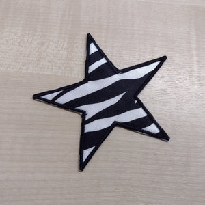 Motif Patch Zebra Print Fabric Star Stars