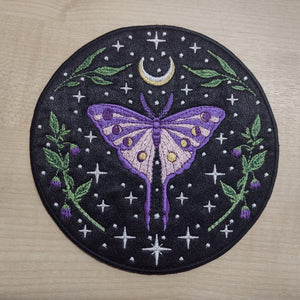 Motif Patch Floral Purple  Butterfly Moon