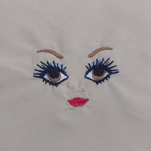 Motif Patch Toy Making Doll DIY Embroidered Face Luna